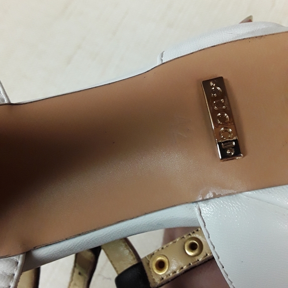 Gucci Lion Spike Black White Striped Heels 42 12 - Picture 4 of 8